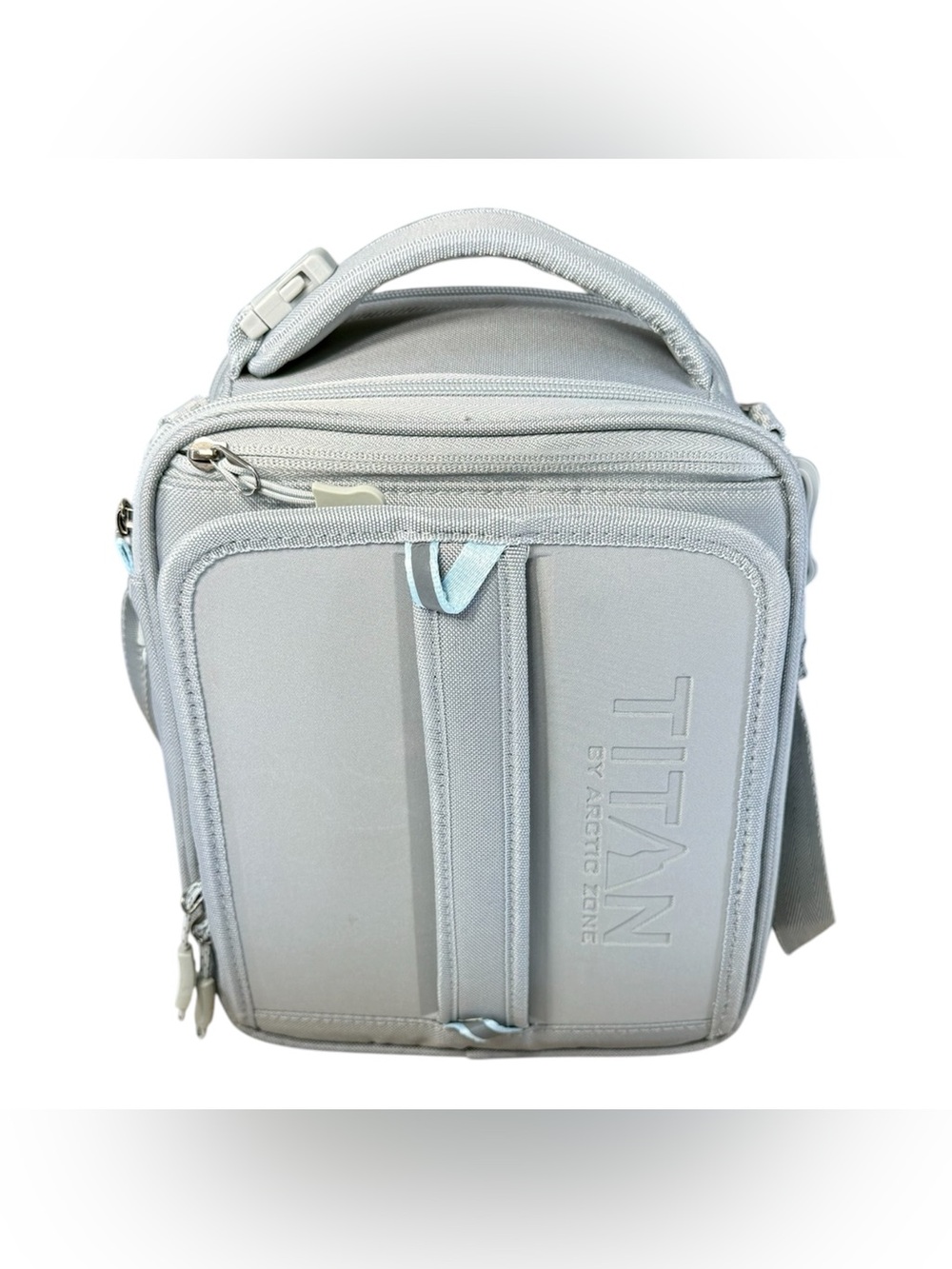 Titan by Arctic Zone High-Performance Insulated Grey Lunch Bag w Shoulder Strap